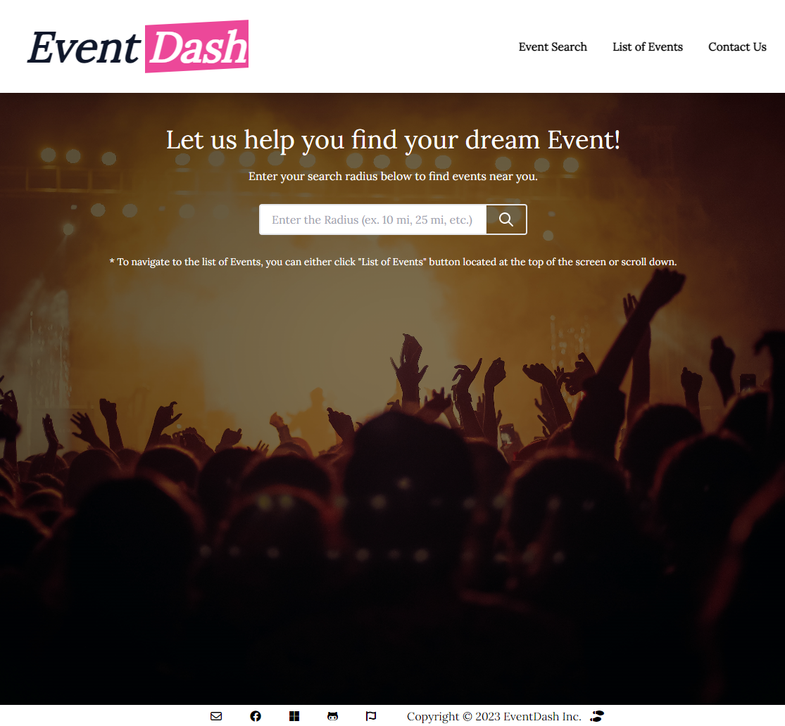 Event Dash Application